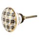 Black Golden Check Pattern Flat Ceramic Dresser Knobs